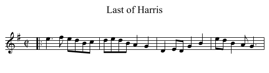 Last of Harris - staff notation