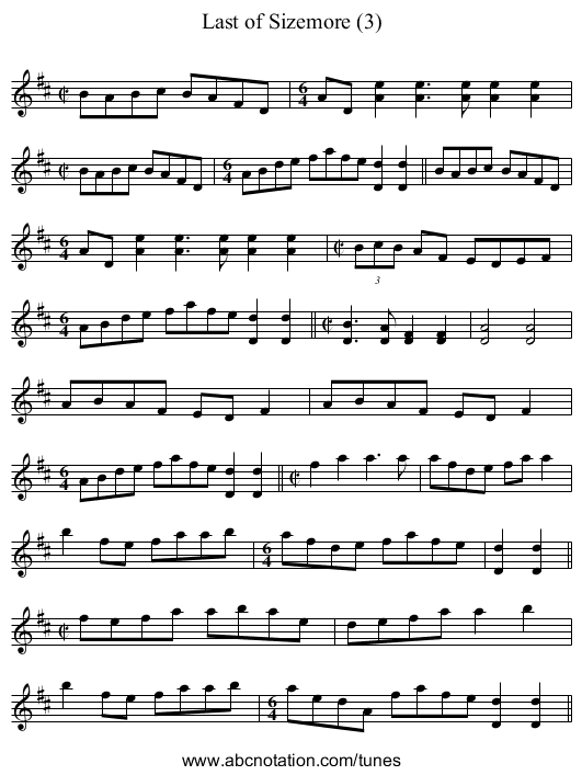 Last of Sizemore (3) - staff notation