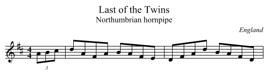 Last of the Twins - staff notation