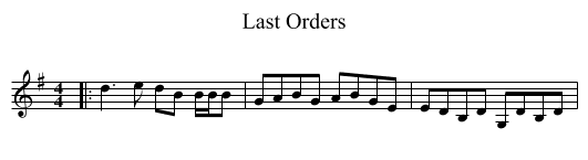 Last Orders - staff notation