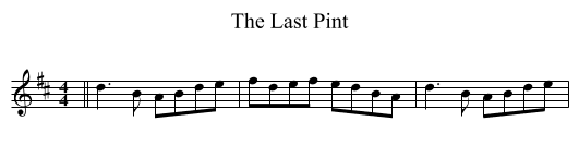 Last Pint, The  - staff notation