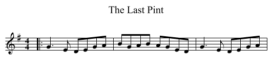 Last Pint, The  - staff notation