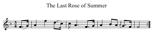 Last Rose of Summer, The - staff notation