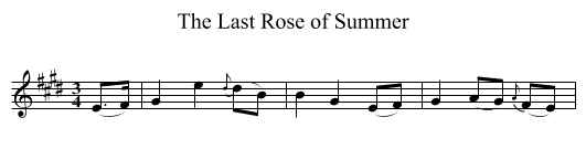 Last Rose of Summer, The - staff notation