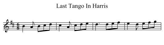 Last Tango In Harris - staff notation