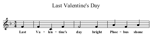 Last Valentine's Day - staff notation