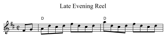 Late Evening Reel - staff notation