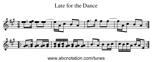 Late for the Dance - staff notation