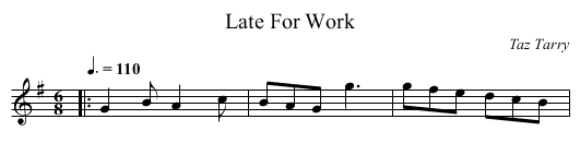 Late For Work - staff notation