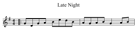 Late Night - staff notation