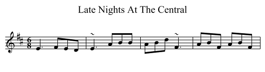 Late Nights At The Central - staff notation
