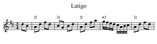Latigo - staff notation