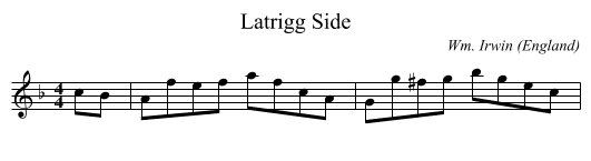 Latrigg Side - staff notation