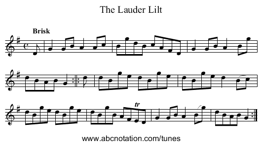 Lauder Lilt, The - staff notation