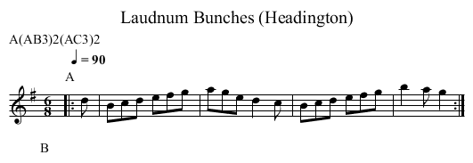 Laudnum Bunches (Headington) - staff notation