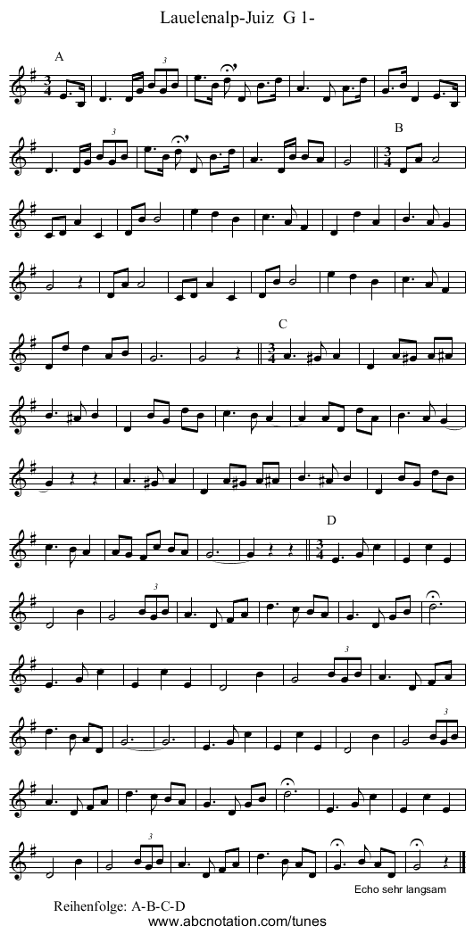 Lauelenalp-Juiz G 1- - staff notation