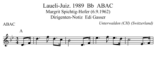 Laueli-Juiz. 1989  Bb  ABAC - staff notation