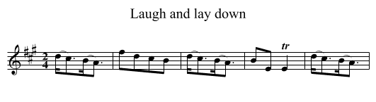 Laugh and lay down - staff notation