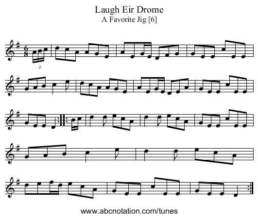 Laugh Eir Drome - staff notation