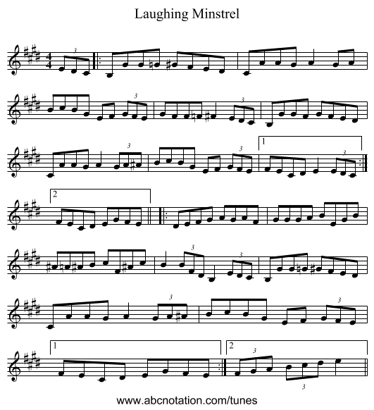 Laughing Minstrel - staff notation