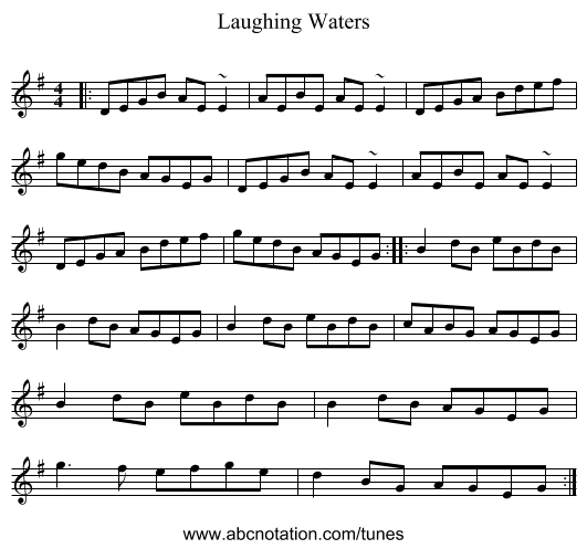 Laughing Waters - staff notation