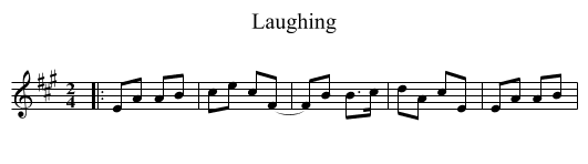 Laughing - staff notation