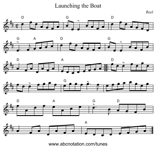 Launching the Boat - staff notation
