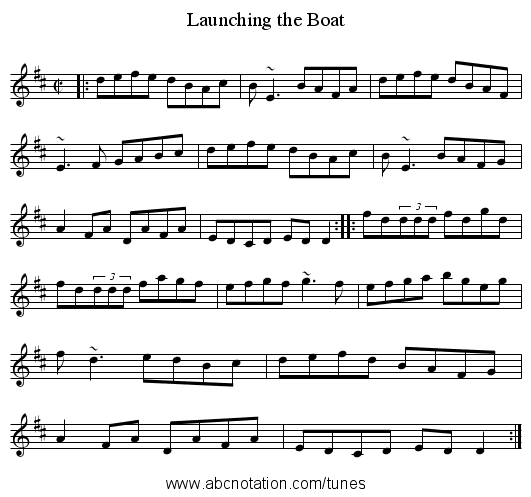Launching the Boat - staff notation