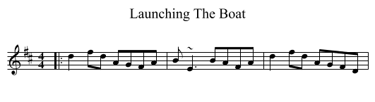 Launching The Boat - staff notation
