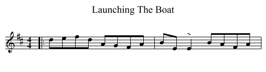 Launching The Boat - staff notation