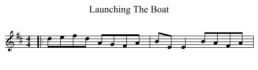 Launching The Boat - staff notation