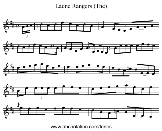 Laune Rangers (The) - staff notation