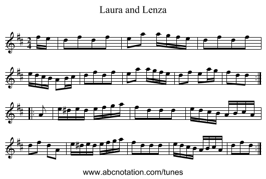 Laura and Lenza - staff notation