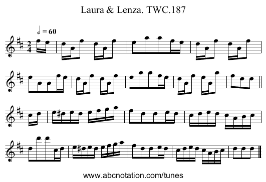 Laura & Lenza. TWC.187 - staff notation