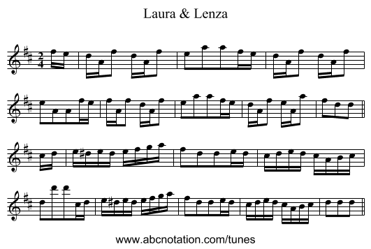 Laura & Lenza - staff notation