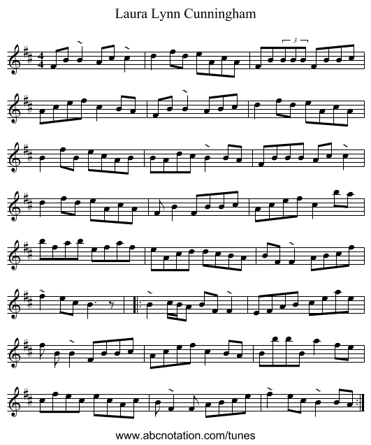 Laura Lynn Cunningham - staff notation