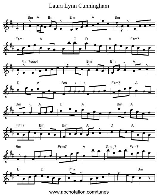 Laura Lynn Cunningham - staff notation