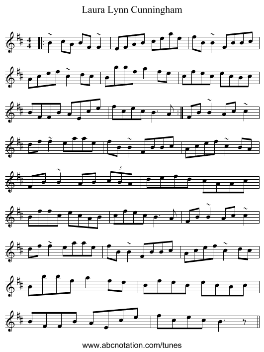 Laura Lynn Cunningham - staff notation