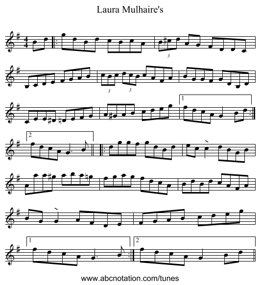 Laura Mulhaire's - staff notation