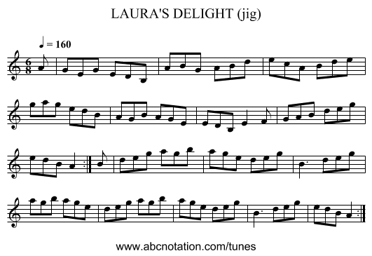 LAURA'S DELIGHT (jig) - staff notation