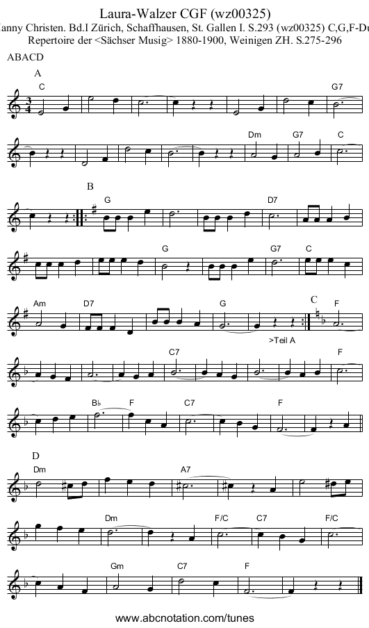 Laura-Walzer CGF (wz00325) - staff notation