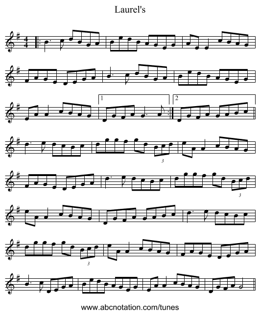 Laurel's - staff notation
