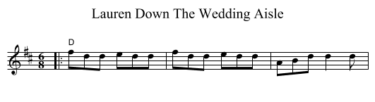 Lauren Down The Wedding Aisle - staff notation