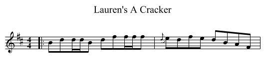 Lauren's A Cracker - staff notation