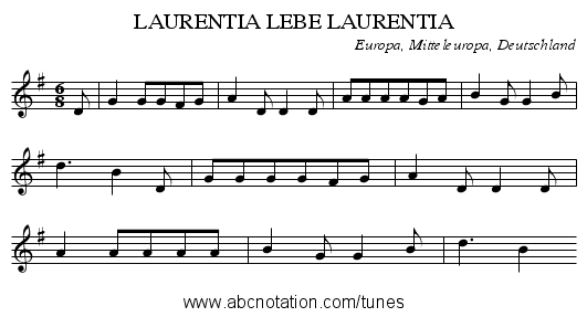 LAURENTIA LEBE LAURENTIA - staff notation