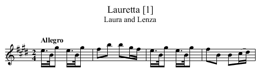 Lauretta [1] - staff notation