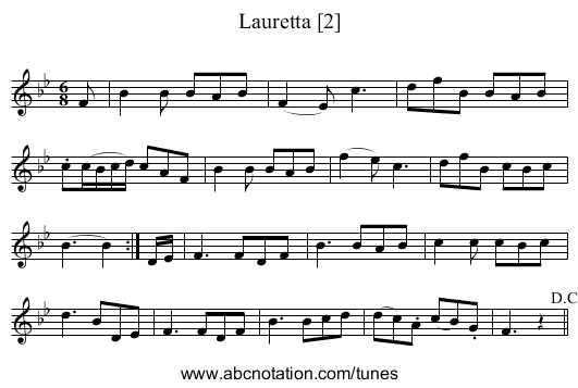 Lauretta [2] - staff notation