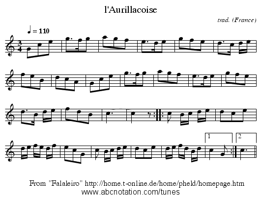 l'Aurillacoise - staff notation