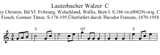 Lauterbacher Walzer  C - staff notation