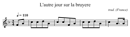 L'autre jour sur la bruyere - staff notation